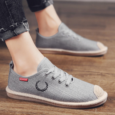 Ανδρικά μοκασίνια casual από υφάσματα με επίπεδη σόλα - διάφορα μοντέλα