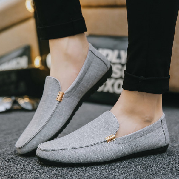 Muške casual mokasine od tekstila sa metalnim elementom