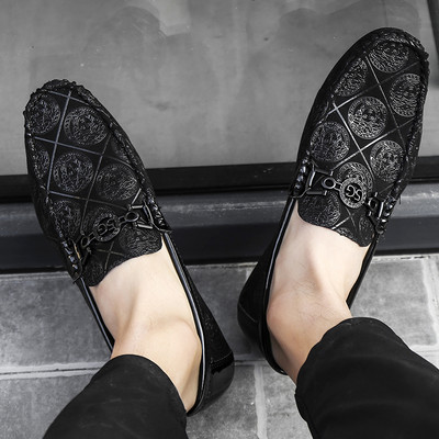 Νέο μοντέλο ανοιξιάτικά ανδρικά μοκασίνια από οικολογικό δέρμα με μεταλλική διακόσμηση