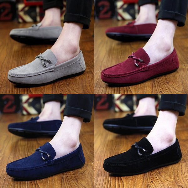 Mocasini barbatesti intr-un model clasic de piele intoarsa ecologica si decor