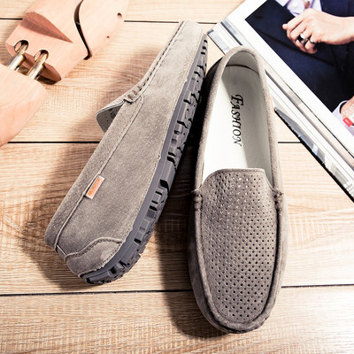 Mocasini de primavara model nou din piele intoarsa eco cu sireturi