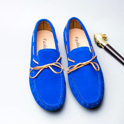 Mocasini de primavara model nou din piele intoarsa eco cu sireturi