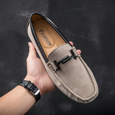 Mocasini de primavara model nou din piele intoarsa eco cu sireturi