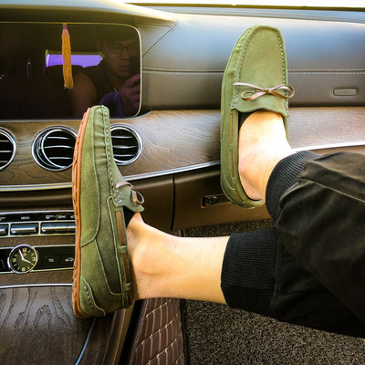 Mocasini de primavara model nou din piele intoarsa eco cu sireturi