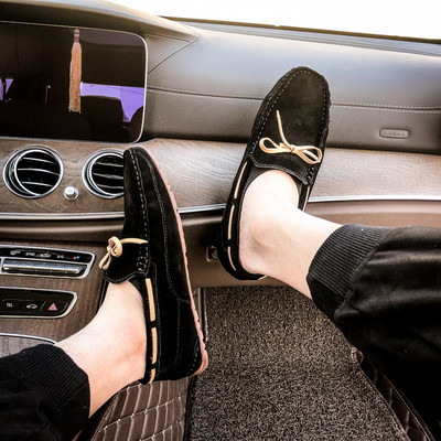 Mocasini de primavara model nou din piele intoarsa eco cu sireturi