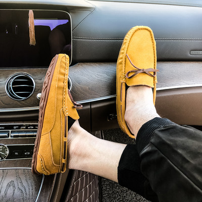 Mocasini de primavara model nou din piele intoarsa eco cu sireturi