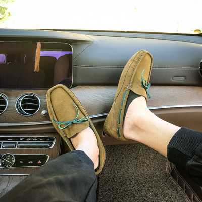 Mocasini de primavara model nou din piele intoarsa eco cu sireturi