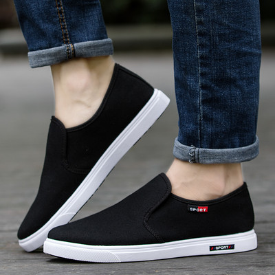 Mocasini casual respirabili cu aplicație și inscripție pentru bărbați