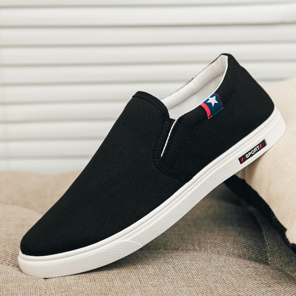 Mocasini casual respirabili cu aplicație și inscripție pentru bărbați