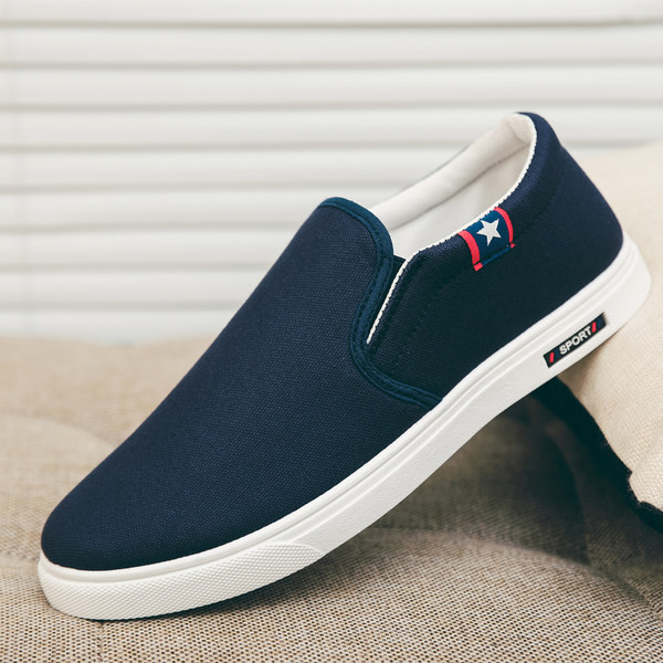 Mocasini casual respirabili cu aplicație și inscripție pentru bărbați