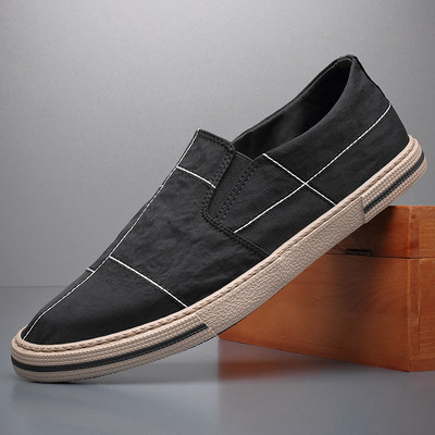 Νέο μοντέλο ανδρικά μοκασίνια από ύφασμα με επίπεδη σόλα σε διάφορα χρώματα