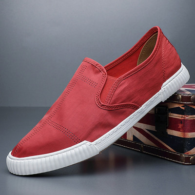 Νέο μοντέλο ανδρικά μοκασίνια από ύφασμα με επίπεδη σόλα σε διάφορα χρώματα