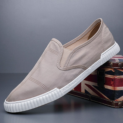 Νέο μοντέλο ανδρικά μοκασίνια από ύφασμα με επίπεδη σόλα σε διάφορα χρώματα