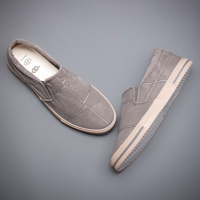 Νέο μοντέλο ανδρικά μοκασίνια από ύφασμα με επίπεδη σόλα σε διάφορα χρώματα