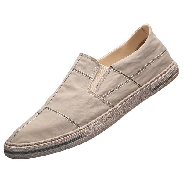 Νέο μοντέλο ανδρικά μοκασίνια από ύφασμα με επίπεδη σόλα σε διάφορα χρώματα