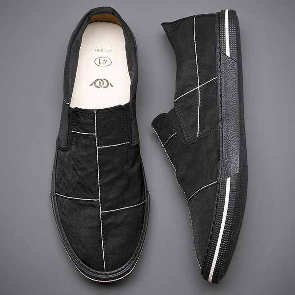 Νέο μοντέλο ανδρικά μοκασίνια από ύφασμα με επίπεδη σόλα σε διάφορα χρώματα