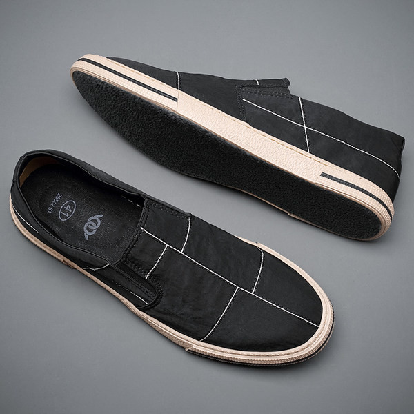 Νέο μοντέλο ανδρικά μοκασίνια από ύφασμα με επίπεδη σόλα σε διάφορα χρώματα