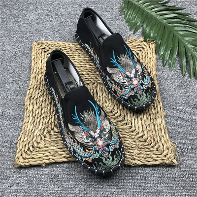 Mocasini casual barbatesti cu broderie