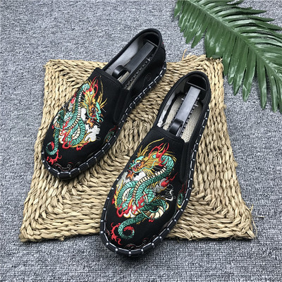 Mocasini casual barbatesti cu broderie