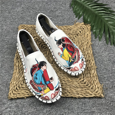 Mocasini casual barbatesti cu broderie