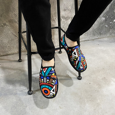 Νέο μοντέλο ανδρικά υφασμάτινα μοκασίνια με επίπεδη σόλα - διάφορα μοντέλα