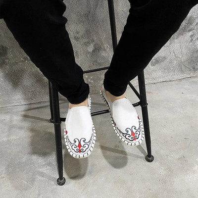 Νέο μοντέλο ανδρικά υφασμάτινα μοκασίνια με επίπεδη σόλα - διάφορα μοντέλα