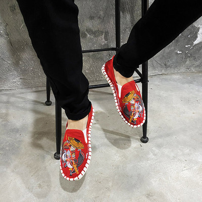 Νέο μοντέλο ανδρικά υφασμάτινα μοκασίνια με επίπεδη σόλα - διάφορα μοντέλα