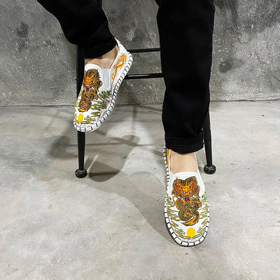 Νέο μοντέλο ανδρικά υφασμάτινα μοκασίνια με επίπεδη σόλα - διάφορα μοντέλα