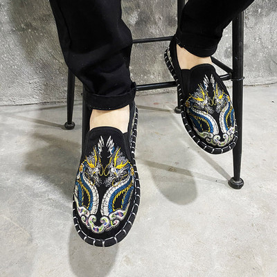 Νέο μοντέλο ανδρικά υφασμάτινα μοκασίνια με επίπεδη σόλα - διάφορα μοντέλα