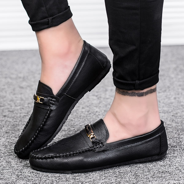 Casual μοκασίνια από οικολογικό δέρμα με μεταλλικό στοιχείο για άντρες