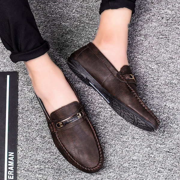Casual μοκασίνια από οικολογικό δέρμα με μεταλλικό στοιχείο για άντρες