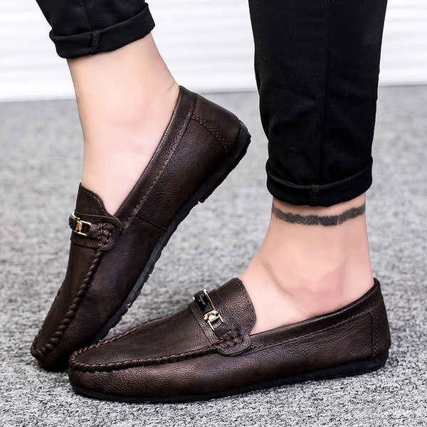 Casual μοκασίνια από οικολογικό δέρμα με μεταλλικό στοιχείο για άντρες
