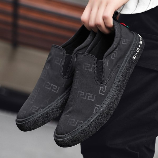 Ανδρικά μοκασίνια με υφάσματα με ελαστικό