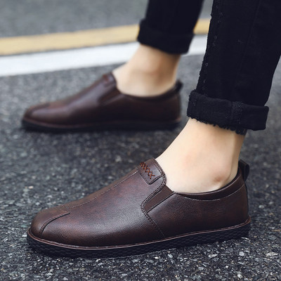 Έκο δερμάτινα μοκασίνια με ελαστικό για άνδρες