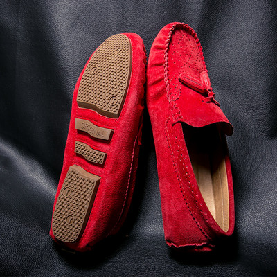 Ανδρικά μοκασίνια από οικολογικό σουέτ με φούντα