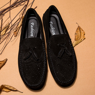 Ανδρικά μοκασίνια από οικολογικό σουέτ με φούντα