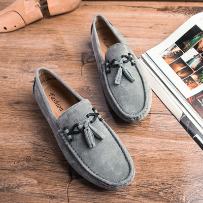 Ανδρικά μοκασίνια από οικολογικό σουέτ με φούντα