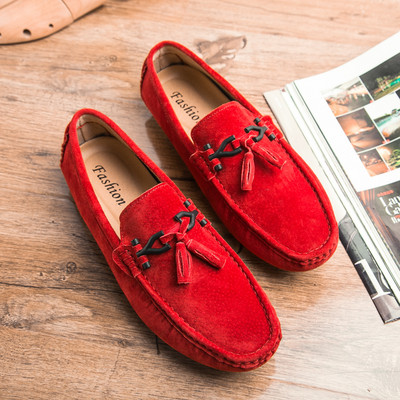 Ανδρικά μοκασίνια από οικολογικό σουέτ με φούντα