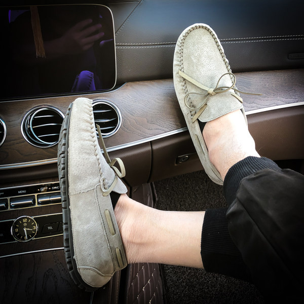 Νέο μοντέλο αναπνεύσιμα ανδρικά μοκασίνια - με επίπεδη σόλα