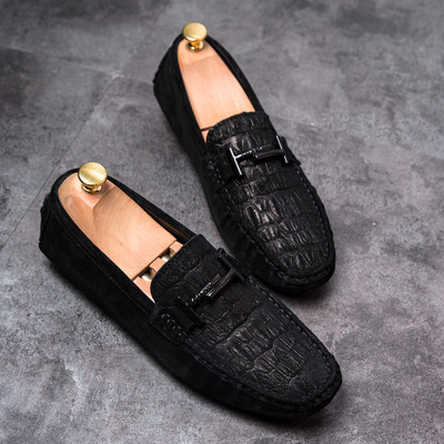 Μοντέρνα ανδρικά μοκασίνια από ανάγλυφο οικολογικό δέρμα