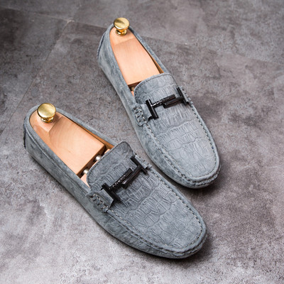 Μοντέρνα ανδρικά μοκασίνια από ανάγλυφο οικολογικό δέρμα