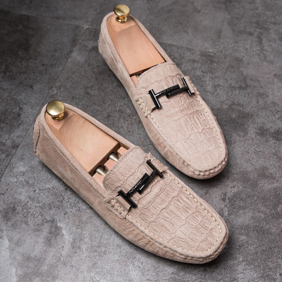 Μοντέρνα ανδρικά μοκασίνια από ανάγλυφο οικολογικό δέρμα