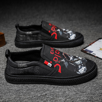 Νέο μοντέλο ανδρικά μοκασίνια από οικολογικό δέρμα με απλικέ και επιγραφές