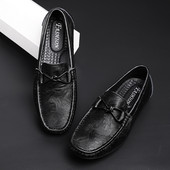 Ανδρικά έκο δερμάτινα μοκασίνια με κορδόνια και επίπεδη σόλα