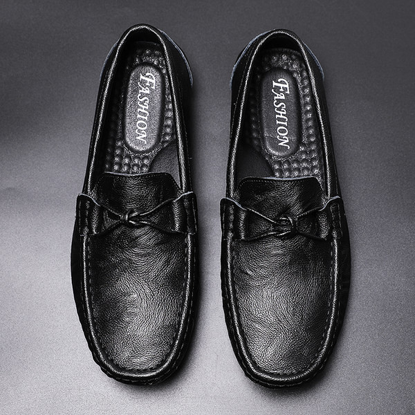 Ανδρικά έκο δερμάτινα μοκασίνια με κορδόνια και επίπεδη σόλα