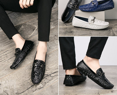 Ανδρικά ανοιξιάτικα έκο δερμάτινα μοκασίνια με μεταλλική αγκράφα