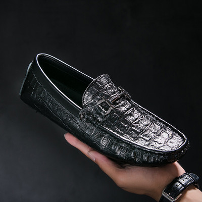 Ανδρικά μοκασίνια με μεταλλικό στοιχείο - οικολογικό δέρμα