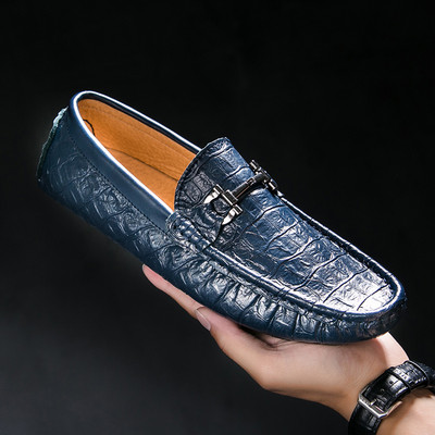 Ανδρικά μοκασίνια με μεταλλικό στοιχείο - οικολογικό δέρμα