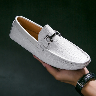 Ανδρικά μοκασίνια με μεταλλικό στοιχείο - οικολογικό δέρμα