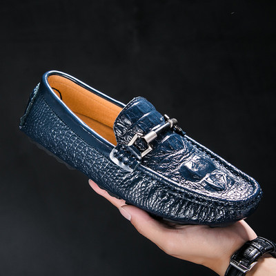 Ανδρικά μοκασίνια με μεταλλικό στοιχείο - οικολογικό δέρμα